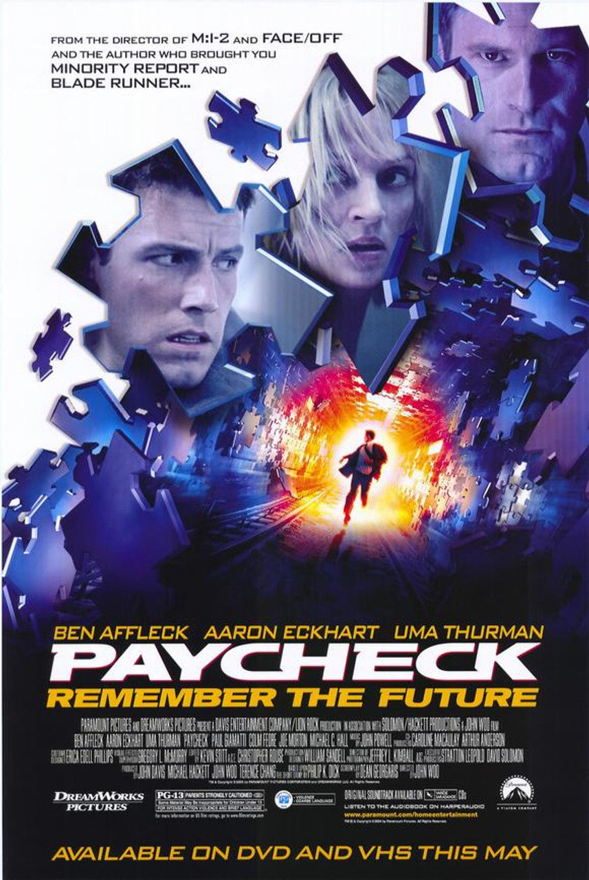 Slept-On Cinema artwork for Paycheck (2003), John Woo’s science-fiction thriller