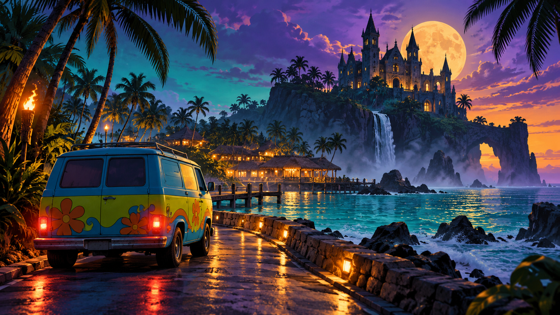 Original editorial illustration for Scooby-Doo (2002) Slept-On Cinema review