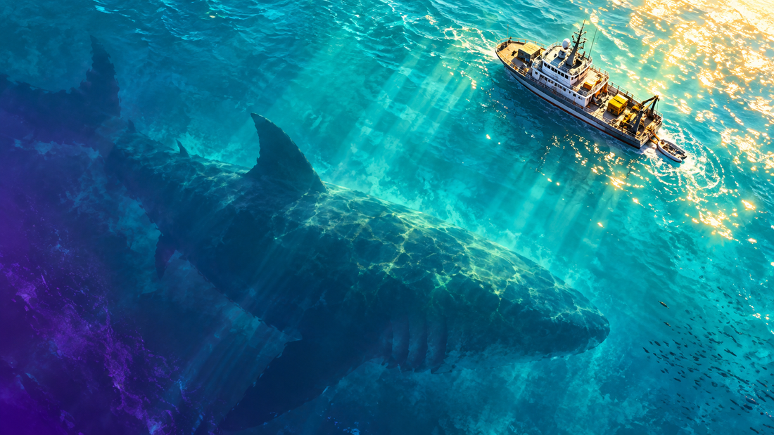 Original editorial illustration for The Meg (2018) Slept-On Cinema review