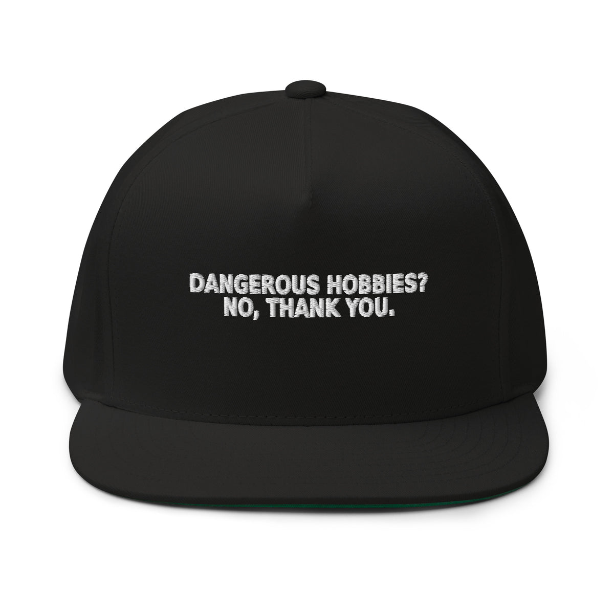 Dangerous Hobbies Hat — Slept-On Cinema, black garment, product view 1