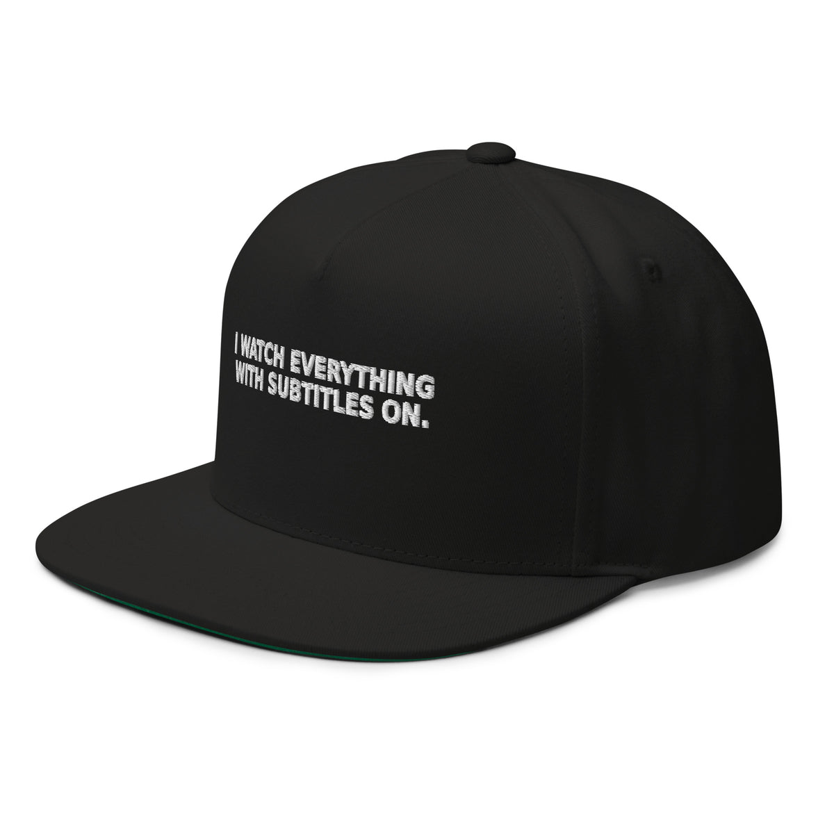 Subtitles On Hat — Slept-On Cinema, black garment, product view 4