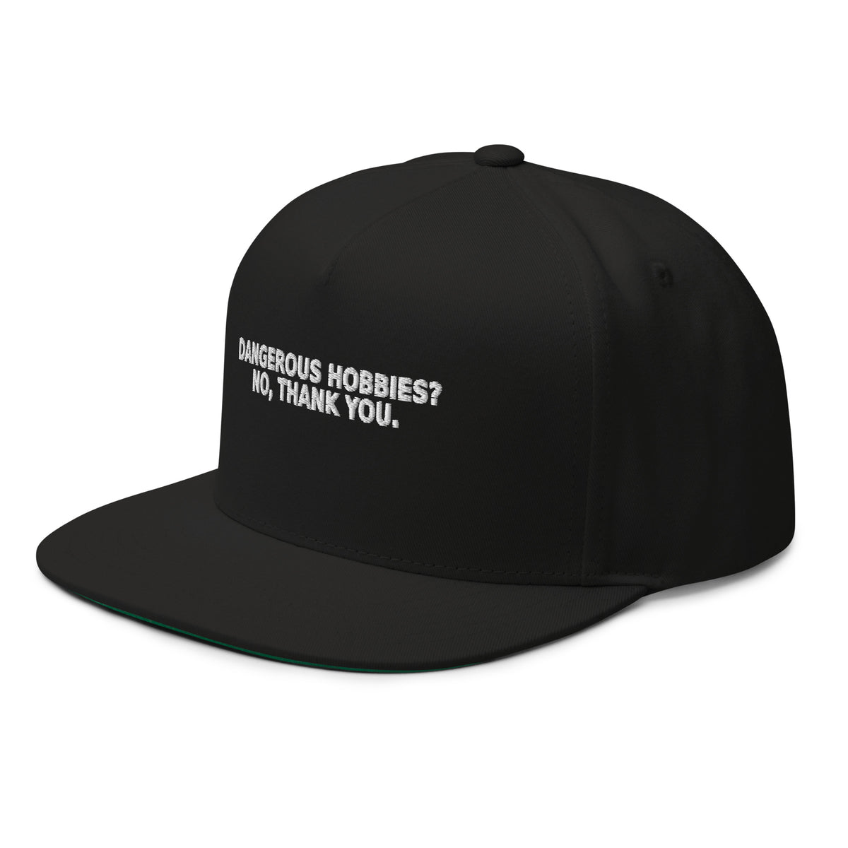 Dangerous Hobbies Hat — Slept-On Cinema, black garment, product view 4