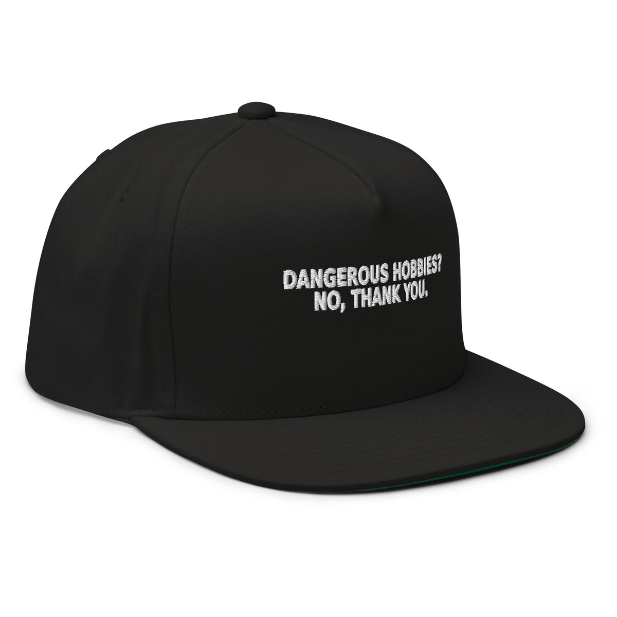 Dangerous Hobbies Hat — Slept-On Cinema, black garment, product view 3