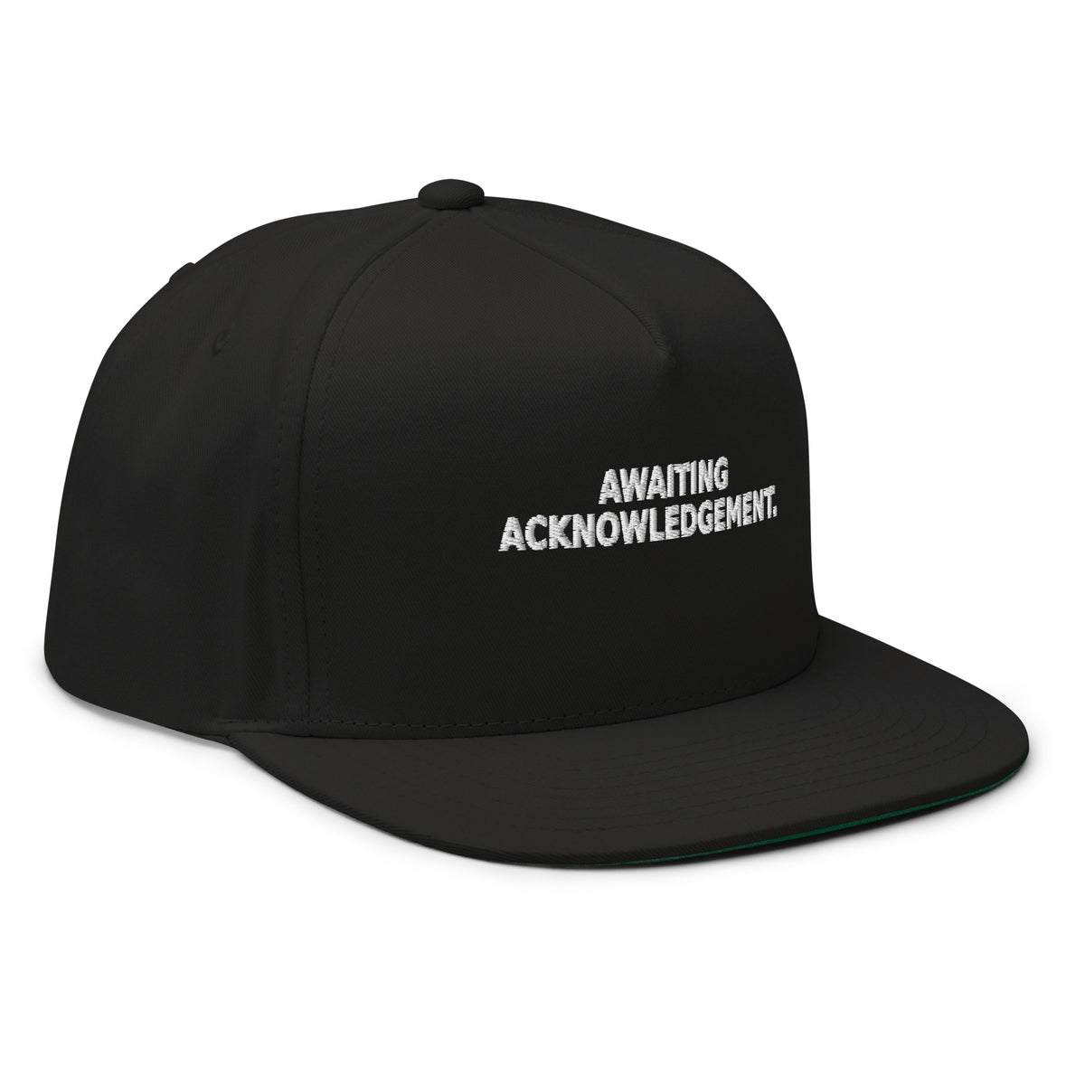 Awaiting Acknowledgement Hat — Slept-On Cinema, black cap, product view 3