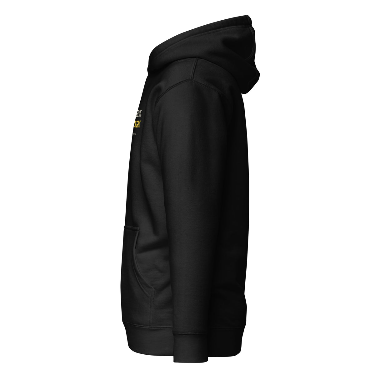 I Look Great Hoodie — Slept-On Cinema, black garment, product view 3