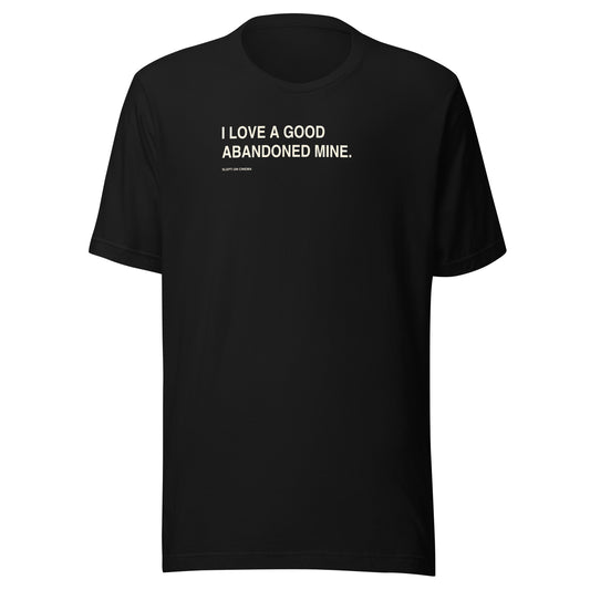 Abandoned Mine T-Shirt — Slept-On Cinema, black garment, product view 1