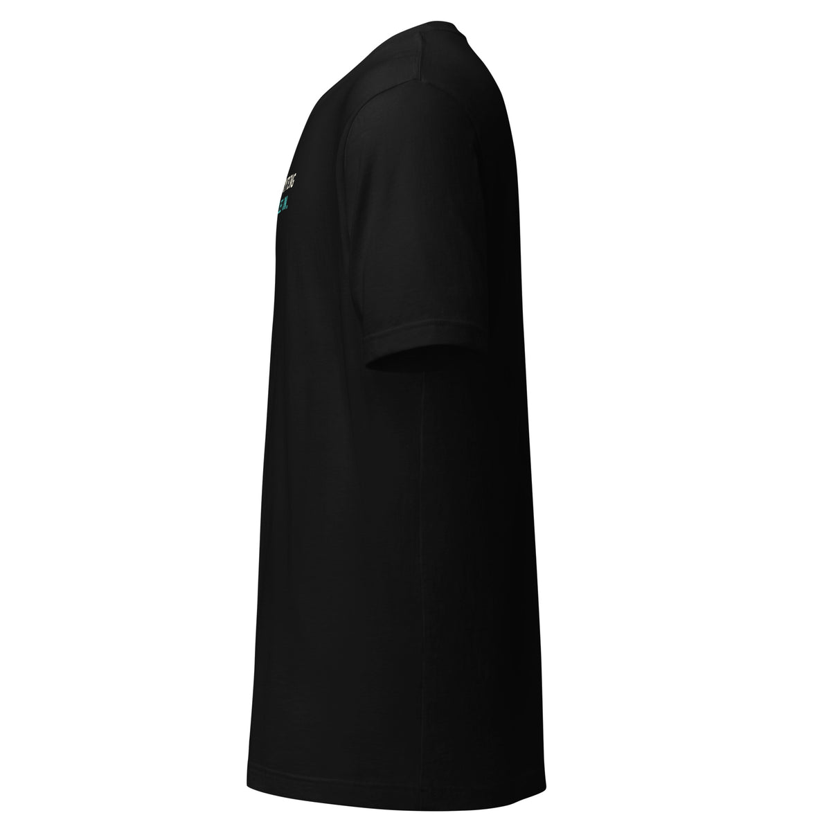 Subtitles On T-Shirt — Slept-On Cinema, black garment, product view 3